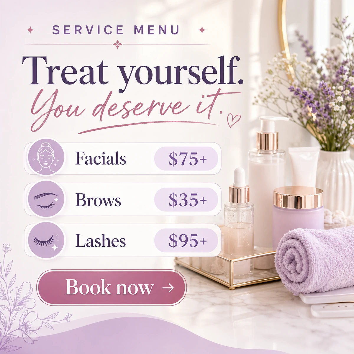 Beauty custom social post example
