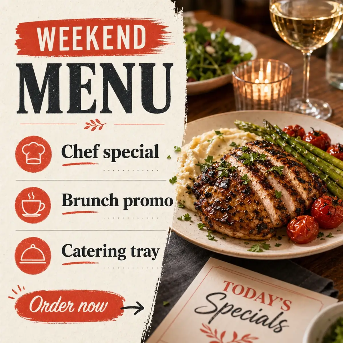 Restaurants custom social post example