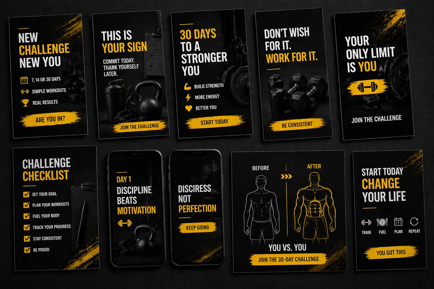 Fitness challenge template preview