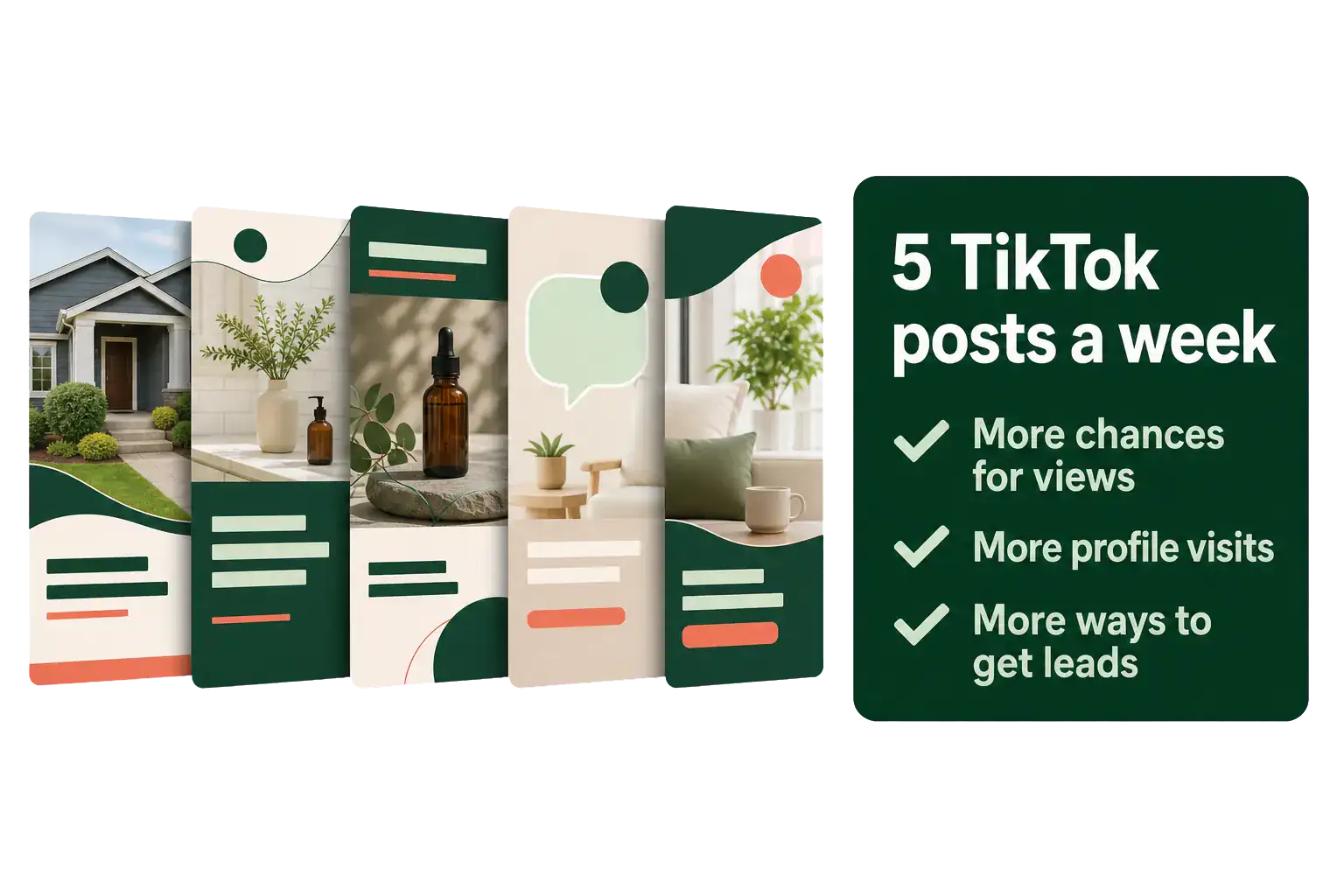 Five TikTok slideshow posts a week can create more chances for views, profile visits, and leads